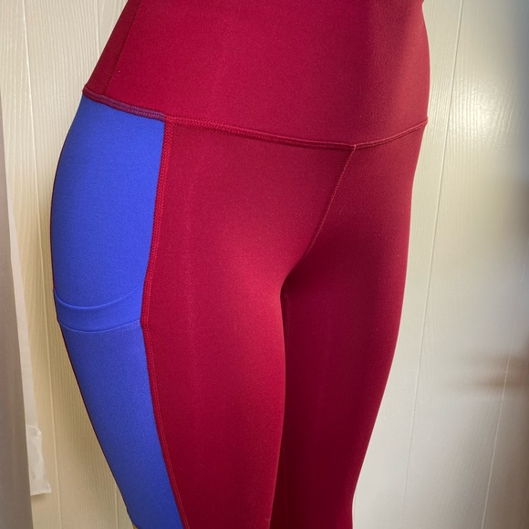 Power Hold Fabletics Red Blue Yellow High Rise Ex Small Athletic Leggings NWOT - Picture 14 of 14